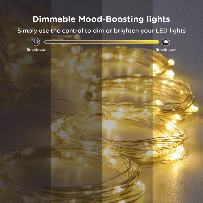 300 LEDs Window Curtain String Light, 8 Lighting Modes Fairy Twinkle String Lights Warm White